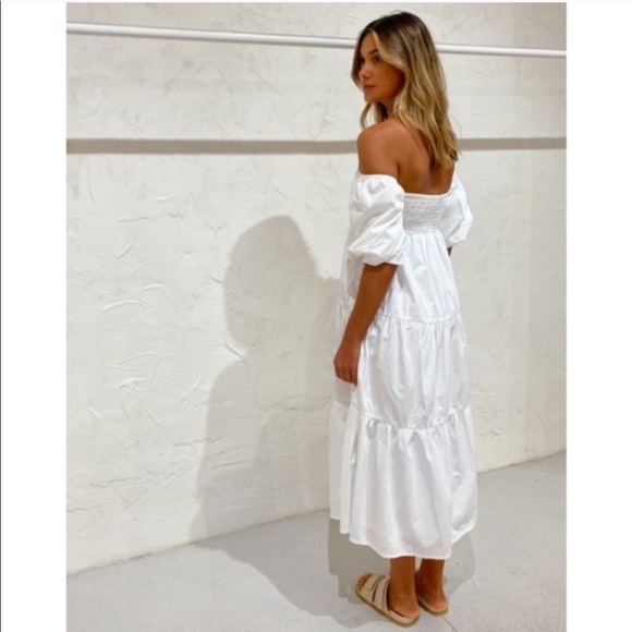 Faithfull the Brand Kiona Tiered Cotton Midi Dress - Picture 8 of 16